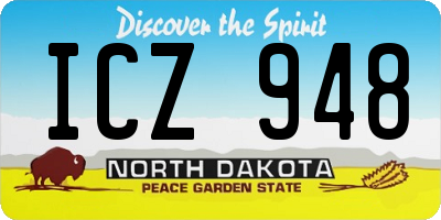 ND license plate ICZ948