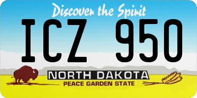 ND license plate ICZ950