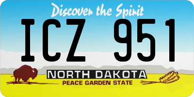 ND license plate ICZ951