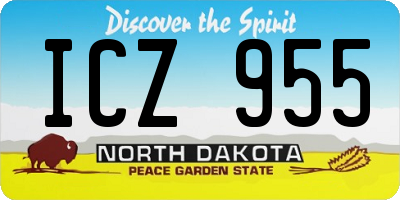ND license plate ICZ955