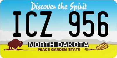 ND license plate ICZ956