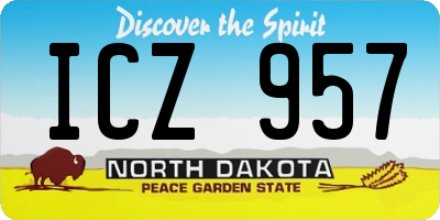 ND license plate ICZ957