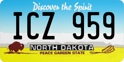 ND license plate ICZ959