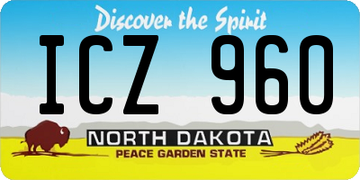 ND license plate ICZ960