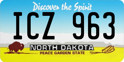 ND license plate ICZ963