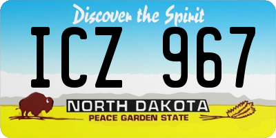 ND license plate ICZ967