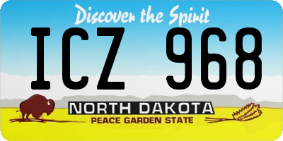 ND license plate ICZ968