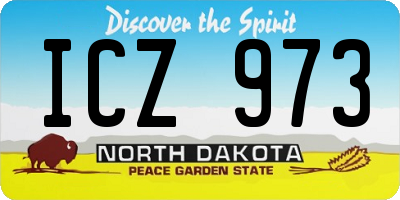 ND license plate ICZ973