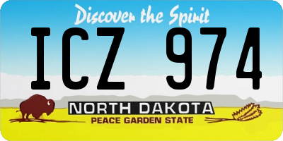 ND license plate ICZ974