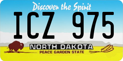 ND license plate ICZ975