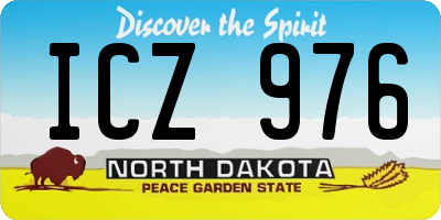 ND license plate ICZ976