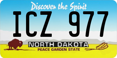 ND license plate ICZ977