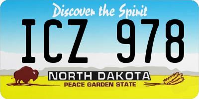 ND license plate ICZ978
