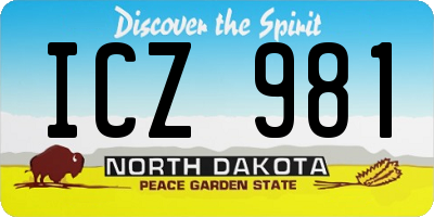 ND license plate ICZ981
