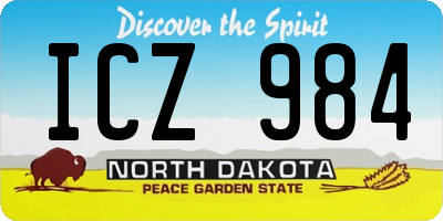 ND license plate ICZ984