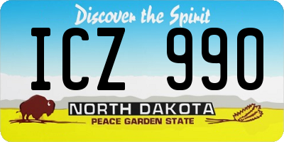 ND license plate ICZ990