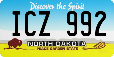 ND license plate ICZ992