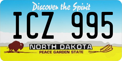 ND license plate ICZ995