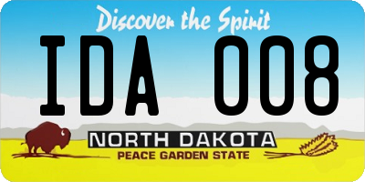 ND license plate IDA008