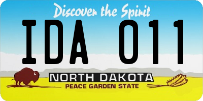 ND license plate IDA011