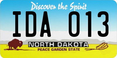 ND license plate IDA013