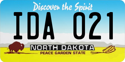 ND license plate IDA021