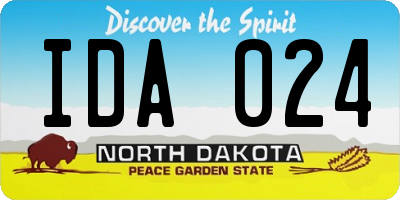 ND license plate IDA024