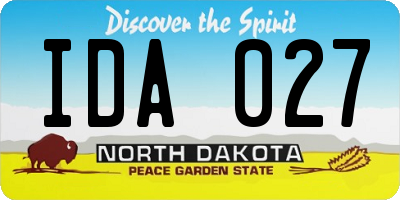 ND license plate IDA027