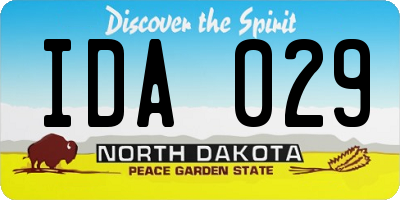 ND license plate IDA029