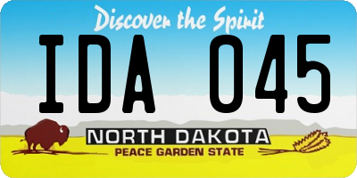 ND license plate IDA045