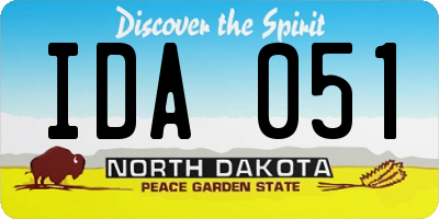 ND license plate IDA051