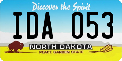 ND license plate IDA053