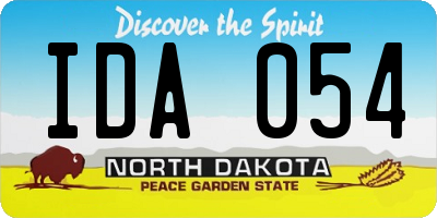 ND license plate IDA054