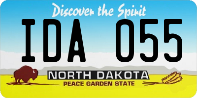 ND license plate IDA055