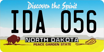 ND license plate IDA056