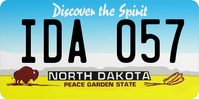 ND license plate IDA057