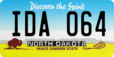 ND license plate IDA064