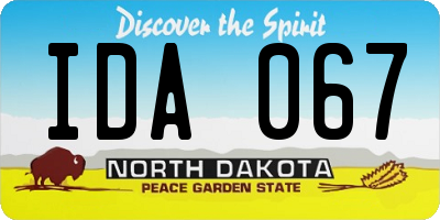 ND license plate IDA067