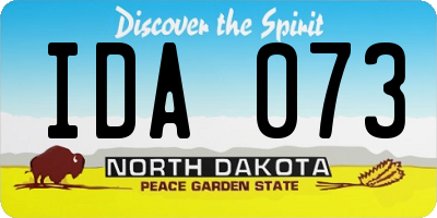 ND license plate IDA073