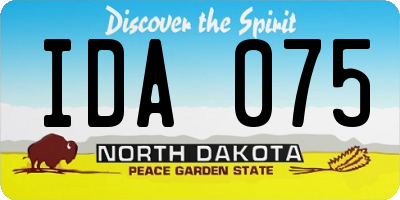 ND license plate IDA075