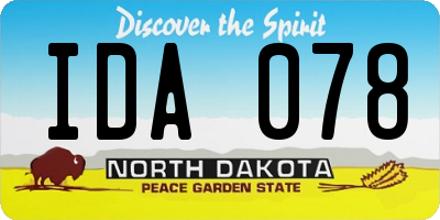 ND license plate IDA078
