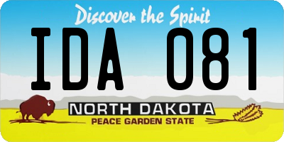 ND license plate IDA081