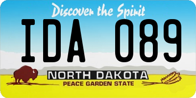 ND license plate IDA089