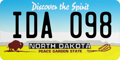 ND license plate IDA098