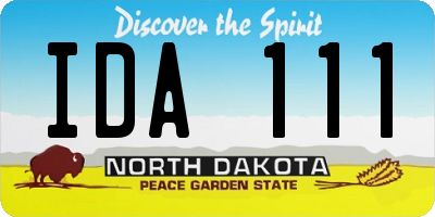 ND license plate IDA111