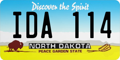 ND license plate IDA114