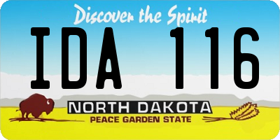 ND license plate IDA116
