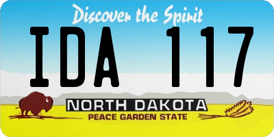 ND license plate IDA117