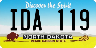 ND license plate IDA119