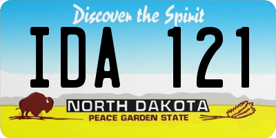 ND license plate IDA121